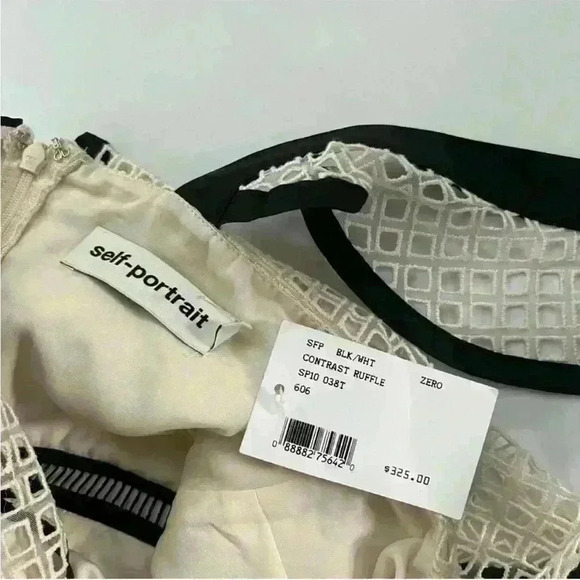 Self Portrait Contrast Ruffle Peplum Top - Picture 3 of 5